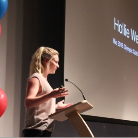 Olympic Gold Medallist Hollie Webb inspires girls at Godolphin - Photo 1