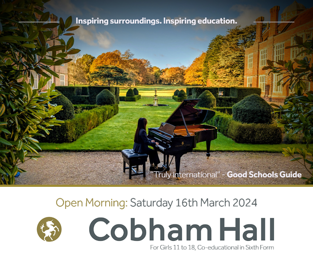 Cobham Hall Open Day Ad 24 Feb 2024
