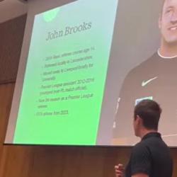 Visit from FIFA referee John Brooks