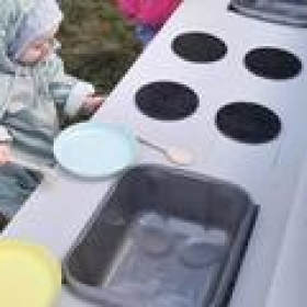 New mud kitchen inspires play!