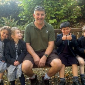 Reception pupils meet some of King's Ely's green-fingered superheroes